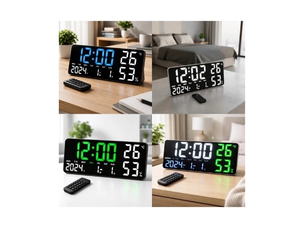&uu RELOJ DESPERTADOR CON PANTALLA LED DE 16.5 GH9002